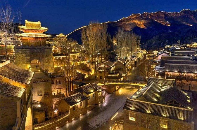 Jinshanling Private Tour with Night View of Simatai and Gubei Water Town from Beijing - Simatai Great Wall at sunset and night: lantern glow plus a cable car shortcut